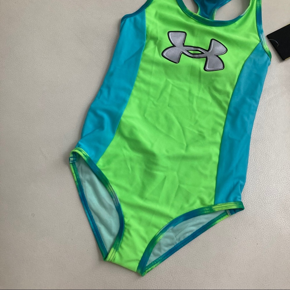 Under Armour cute neon beach UPF30+ one piece swimsuit 4063 - Picture 2 of 7